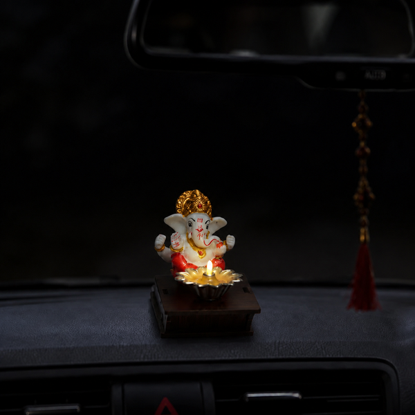 Solar Car Diya – Shree Ganesh Night View