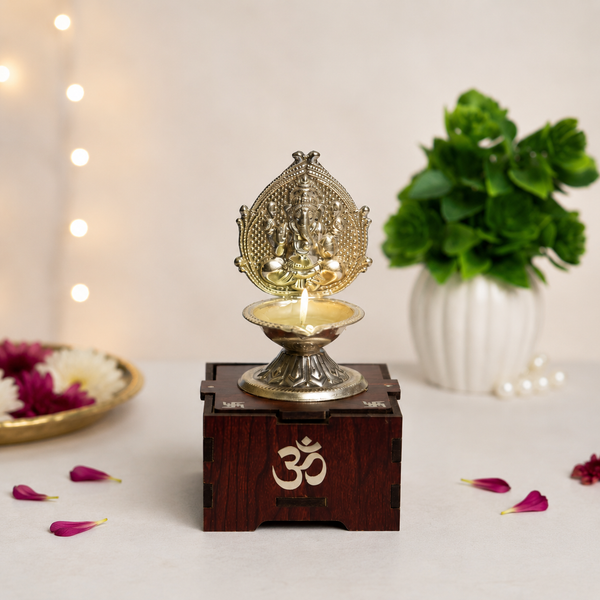 Solar Silver Ganpati Diya