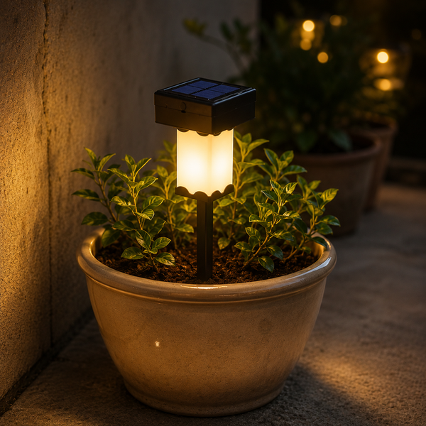 Solar Pot Lamp Night View
